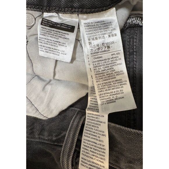 Levi’s 501 Jeans 29x32 Black Button Fly Distressed Frayed Hem Grunge Streetwear - Picture 8 of 12